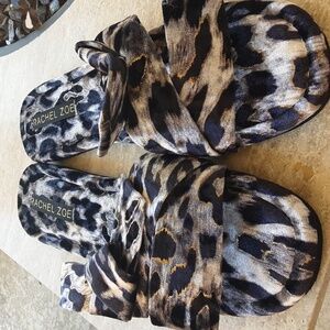 Rachel Zoe animal print velvet slides slippers size 9
